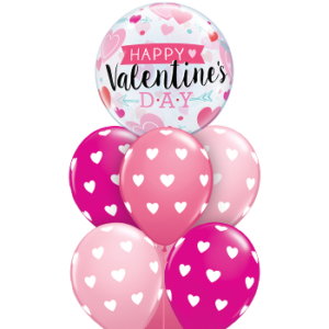 Pink heart bubble bouquet
