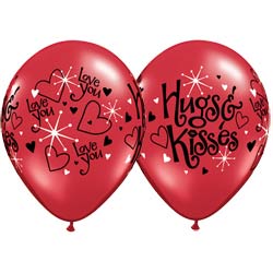 Hugs and kisses latex balloon